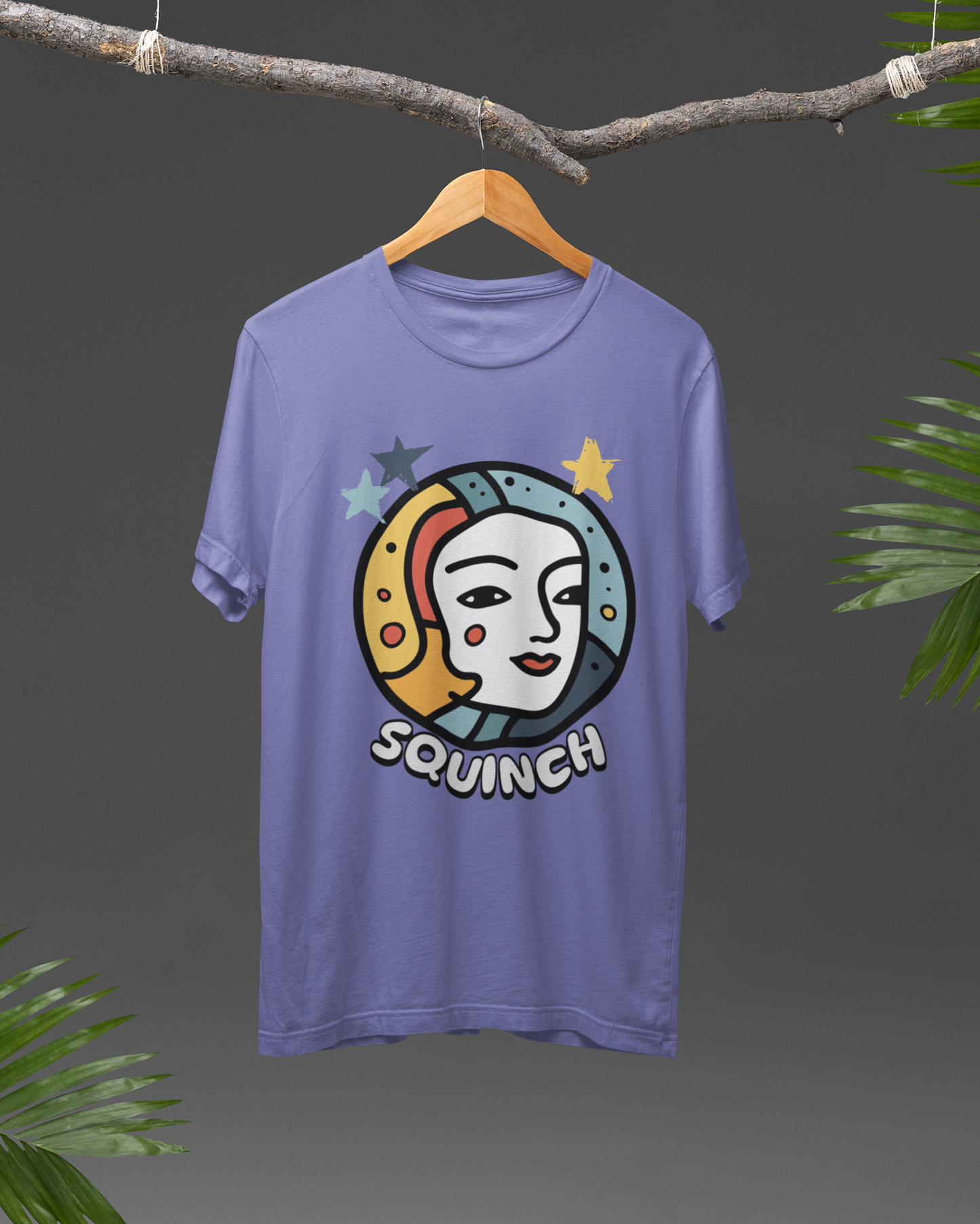 Lavender Dreams - Cosmic Face Oversize T-shirt