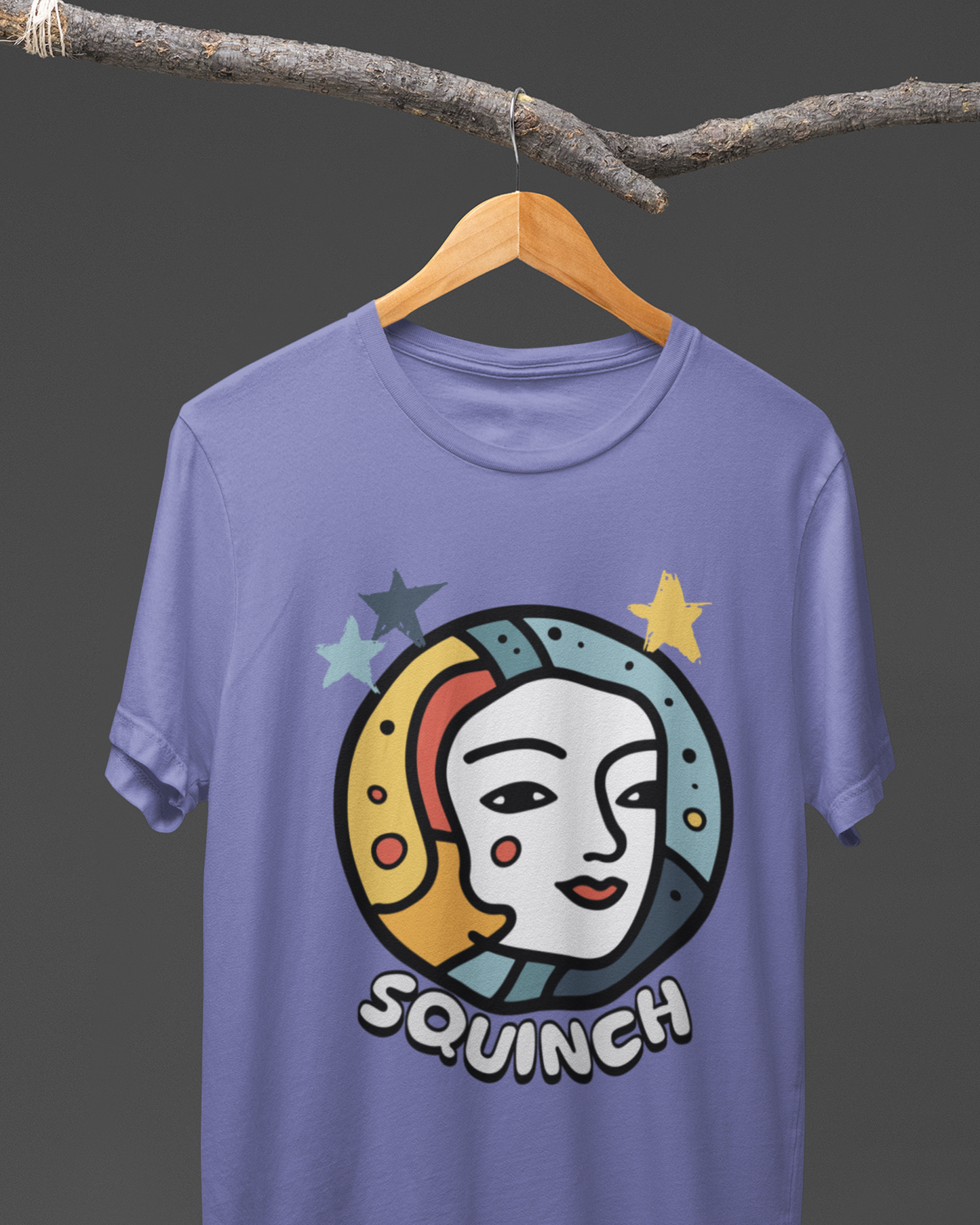 Lavender Dreams - Cosmic Face Oversize T-shirt